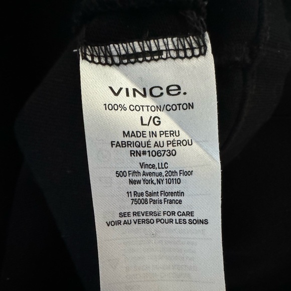 Vince Tie Waist Cotton T-shirt Dress Black. Women’s Large. Classic. Comfortable - Picture 5 of 6